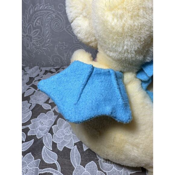 Vintage Yellow Dragon Plush Watson’s Peter Pan Rainbow Stripe Stuffed Toy Blue - Picture 10 of 11
